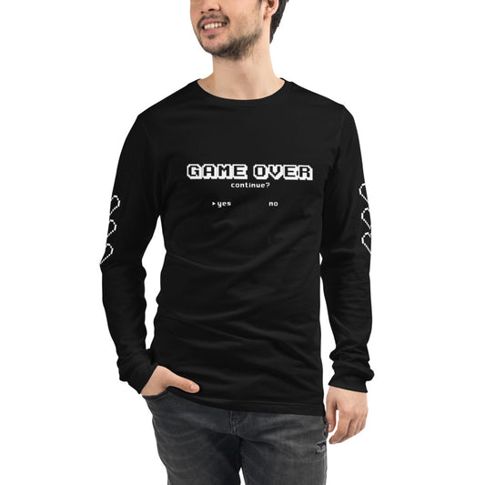 Game Over - Black Unisex Long Sleeve Tee