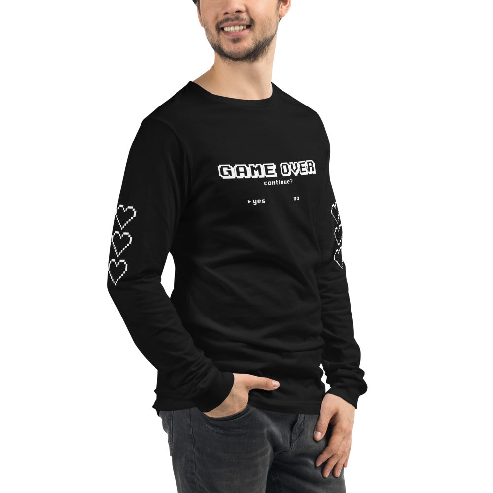 Game Over - Black Unisex Long Sleeve Tee