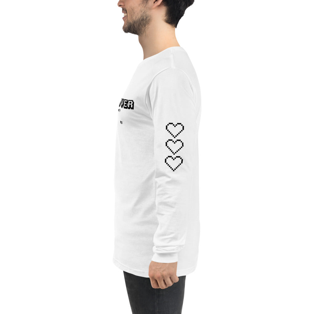 Game Over - White Unisex Long Sleeve Tee